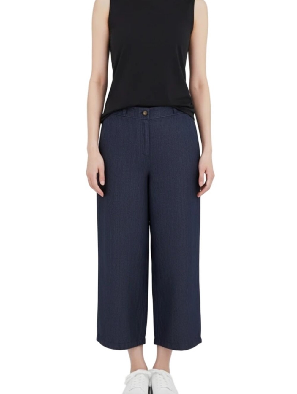 Poetrty 100% Linen Comfy Classic Wide-Leg Cropped Pants Size US 6 UK 10